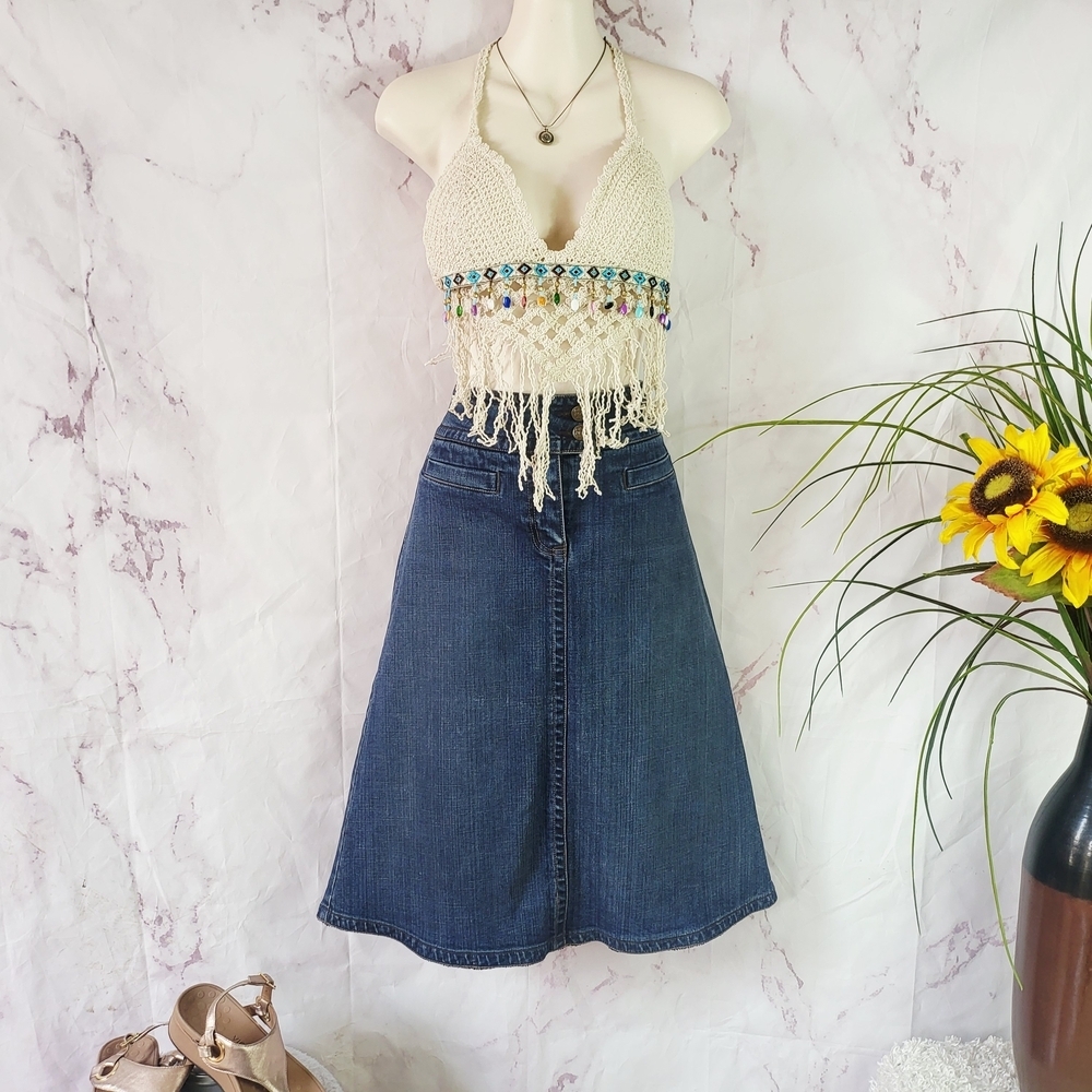 CAbi Blue Denim Skirt